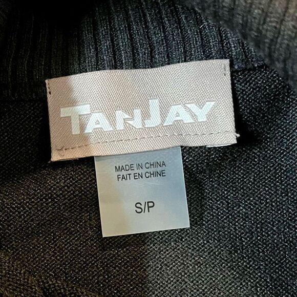 NWT TanJay Cowl Neck Beaded Black Sweater Small - Picture 10 of 13